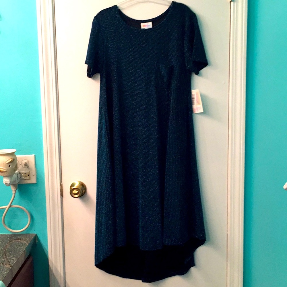 LuLaRoe Blue Shimmer Elegant Carly